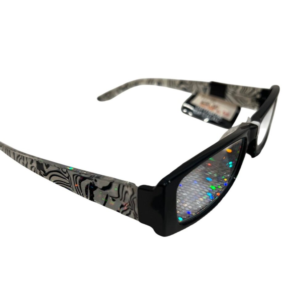 READING Glasses 1.50 black white swirl NEW $30